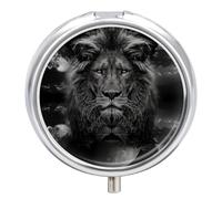 Pilulier Rond Lion Animal Xm Lion Moon Boîte À Pilules Portable Organisateur De Médicaments Porte-Vitamines Container À 3 Compartiments
