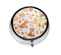 Pilulier rond mignon renard - 3 compartiments étanche - Pilulier de poche portable pour poche ou sac à main