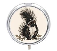Pilulier rond mignon Skunk - Portable - Pour médicaments et vitamines - Organiseur pour sac à main