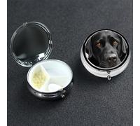 Pilulier rond noir à 3 compartiments en métal pour médicaments et vitamines - Cadeau unique