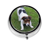 Pilulier rond portable à 3 compartiments, joli chien Jack Russell, pilulier pour poche, sac à main, médicaments, comprimés vitaminés