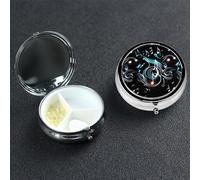 Pilulier rond portable à 3 compartiments pour poche ou sac à main, pilulier hebdomadaire décoratif en métal pour médicaments, vitamines, cadeau de voyage