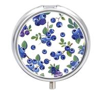 Pilulier rond portable avec feuilles - Petit pilulier de voyage étanche - Organisateur pour poche et commodité quotidienne