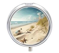 Pilulier rond portable et étanche pour la plage, le bord de mer - Organiseur de poche pour sac à main et pratique au quotidien