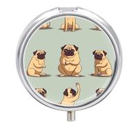 Pilulier rond portable et étanche pour le yoga carlin - Organiseur de poche pour sac à main et pratique au quotidien