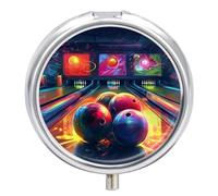Pilulier rond portable pour boules de bowling - Étanche - Pour poche et sac à main - Pratique au quotidien