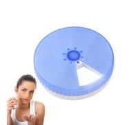 Pilulier rond - Porte-capsules portable - Bouteille médicale portable - Petite boîte à pilules rotative étanche avec 7 compartiments - Pilulier hebdomadaire pour portefeuille de poche, camping en
