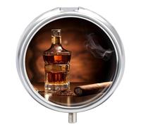 Pilulier rond pour brandy - Joli étui à pilules pour médicaments et vitamines - Organiseur pour sac à main