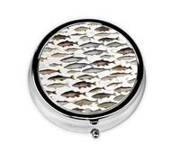 Pilulier rond (saumon) avec 3 compartiments - Petit pilulier portable pour voyage