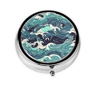 Pilulier rond traditionnel japonais avec 3 compartiments, mini pilulier en métal pour sac à main ou poche, léger et portable pour un usage quotidien, cadeau, voyage