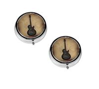 Pilulier rond vintage imprimé guitare musicale, 3 compartiments pour sac à main et poche, boîte à médicaments portable, pilulier de voyage