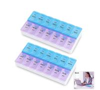 Pilulier Semainier 7 Jours 2 Pièces, Pilulier Hebdomadaire 14 Compartiments Matin Soir, Boîte à Médicaments Portable Grande Capacité, Pilulier Voyage Compact Étanche