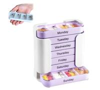 Pilulier Semainier 7 Jours, Compartiments Grand Format Matin Midi Soir Nuit, Organisation Simplifiée des Médicaments, Idéal pour Voyage, Maison de Retraite et Utilisation Quotidienne