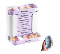 Pilulier Semainier 7 Jours, Compartiments Grand Format Matin Midi Soir Nuit, Organisation Simplifiée des Médicaments, Idéal pour Voyage, Maison de Retraite et Utilisation Quotidienne