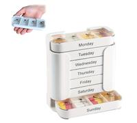 Pilulier Semainier 7 Jours, Compartiments Grand Format Matin Midi Soir Nuit, Organisation Simplifiée des Médicaments, Idéal pour Voyage, Maison de Retraite et Utilisation Quotidienne