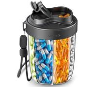 Pilulier Semainier 7 Jours,Pillulier Avec 7 Grands Compartiments,Pilulier Voyage Compartiments Avec De Grands Espaces SéParéS,Design Anti-MéLange Et Large Ouverture, Comprend 20 Autocollants（Noir）