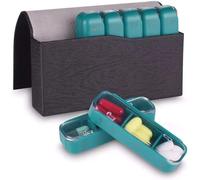 Pilulier Semainier 7 Jours Portable Avec Compartiments Mobiles,Boite A Medicament,Résistant À L'humidité,Pilulier Semaine Avec Sac En Pu Pour Vitamine Huile De Poisson Aspirine Panadol