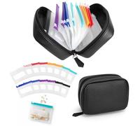 Pilulier Semainier, Ensemble De Piluliers A8 Étanche Avec 14 Pochettes à Code Couleur, Portable Pillulier Voyage Avec Fermeture Éclair, Grande Capacité Réutilisable Boite Medicaments 7-14 Jours (Noir)