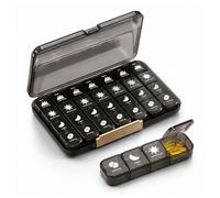 Pilulier Semainier Français 7 Jours 28 Compartiments, Pilulier Hebdomadaire Boîte à Medicaments de Grande Capacite pour Poche de Pantalon,pour Vitamines,Suppléments
