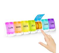 Pilulier Semainier Matin et Soir, Semainier Medicament 7 Compartiments Pilulier 7 Jours Grande Capacité plus Rangement Boite de Médicaments Pilbox Semainier 1 Fois par Jour