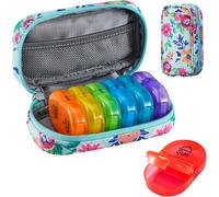 Pilulier Semainier Matin Et Soir Semainier Medicament Pilulier Journalier 7 Jours Avec Portable Fermeture Éclair Pu Étui À Pilules Voyage Pour Pilules,Vitamines,Huiles De Poisson-Vert 01