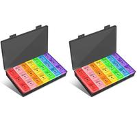 Pilulier Semainier Matin Midi Soir Nuit pour Voyage, Piluliers Medicaments 7 Jours 21 Compartiments, de Grande Capacite pour Poche ou Poche de Pantalon, pour Vitamines, Suppléments et Médicaments