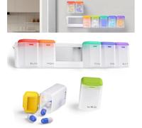 Pilulier Semainier, Pillulier 7jours Grande Capacite Plus Rangement Boite De MéDicaments, MagnéTique Semainier Medicament, DéTachable, Distributeur De MéDicaments Facile à Utiliser (A)