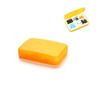 Pilulier semainier portable 6 compartiments, semainier medicament, peut contenir médicaments produits santé ou petits accessoires, pilulier semaine glisse facilement dans une poche ou un sac (Orange)