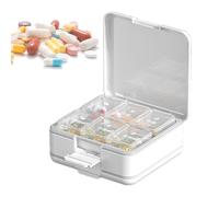 Pilulier séparateur de comprimés - Avec boîte de rangement - Distributeur de médicaments quotidien et récipient pour les déplacements - Sûr et pratique pour les grands-parents, les amis et la famille