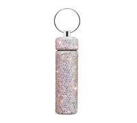Pilulier tendance en alliage d'aluminium avec strass étincelants pour voyage et usage quotidien