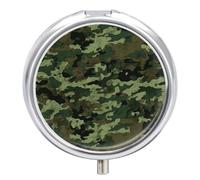 Pilulier vert militaire à 3 compartiments, petit pilulier personnalisé avec miroir, pilulier portable pour poche ou sac à main, pilulier rond contenant des cadeaux de voyage