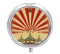 Pilulier vintage à 3 compartiments, petit pilulier rond pour sac à main et poche, boîte à médicaments quotidienne portable pour contenir des vitamines, des suppléments, des pilules, de l'huile de