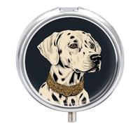 Pilulier vintage avec motif chien mignon rond portable pour médicaments comprimés vitamines organisateur pour sac à main poche