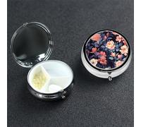 Pilulier vintage floral à 3 compartiments en métal - Joli pilulier de voyage - Organisateur de vitamines pour sac à main, poche, cadeau de voyage