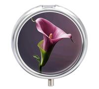 Pilulier violet à 3 compartiments pour sac à main ou poche, mini pilulier en métal, récipient à médicaments quotidien rond pour contenir des vitamines, de l'huile de poisson