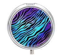 Pilulier violet bleu vert camouflage zèbre avec 3 compartiments individuels compact portable gestion des médicaments mini petit pilulier pour vitamines, médicaments, huile de poisson suppléments