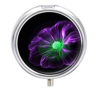 Pilulier violet vert phosphorescent à 3 compartiments - Petit pilulier de voyage étanche pour poche ou sac à main - Mini pilulier portable pour médicaments et vitamines
