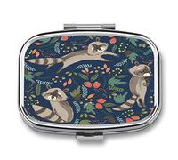 Pilulier Voyage Feuilles De Raton Laveur De Dessin Animé Vitamine Pilulier 2 Boîte De Rangement Boîte À Pilules D'huile De Poisson