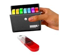 Piluliers Semainier Français I Grande Capacité I Matin Midi Soir et Nuit I Pochette en Cuir I Compact, Léger Idéal pour Transport, Voyage I Ouverture Facile I Anti Humidité I Compartiment Multicolores