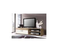 PILVI Meuble TV - Chene et blanc - L 120 cm