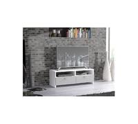 FINLANDEK Meuble TV HELPPO contemporain blanc et gris mat - L 95 cm