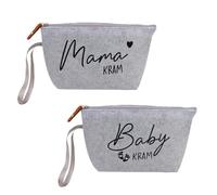 Pilyero 2 Pièces Trousse de Toilette Bebe de Feutre, Trousse de Maquillage pour Future Maman, Idéal pour Offrir aux Nouvelles Mamans et aux Fêtes de Bienvenue des Bébés, 23 * 16 * 6 cm