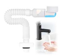 Pilyero Siphon Lavabo, Drain rétractable, 38-93 cm, Étanche aux Odeurs et Peu Encombrant, Compatible Avec L’Évier de Salle de Bain, la Cuisine, le Tuyau de Vidange Réglable Et Remplaçable