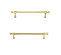PILYON Boutons De Tiroir 2Pièces Boutons Et Poignées De Garde-Robe Boule Chromée Tiroir Monotrou Porte D'Armoire Poignée En Laiton Pas De 320mm/Laiton Couleur Naturelle