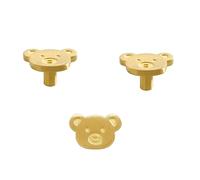 PILYON Poignée Bouton 2Pièces Petit Ours Dessin Animé Chambre D'Enfant Bouton De Porte D'Armoire Et Poignée Griffe De Chat Poignée De Porte D'Armoire Poignée De Tiroir En Laiton Ours Longueur38mm