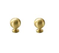 PILYON Poignee De Meuble 2Pièces Boutons Et Poignées Ronds En Laiton Poignées De Porte De Garde-Robe Armoire À Tiroirs Poignées En Laiton Pur Plaqué Chrome Or Diameter24mm