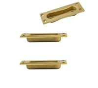 PILYON Poignee De Meuble 2Pièces Laiton Tiroir Armoire Porte Poignée Porte Coulissante Invisible Or Poignée Porte Coulissante Tatami Poignée Encastrée Longueur84mm Mat Brossé