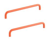 PILYON Poignet De Porte Cuisine 2Pièces Boutons Et Poignées Orange Pour Porte De Garde-Robe Tiroir Armoire À Double Poignée Incurvée Chambre D'Enfant Pas De Trou 320mm