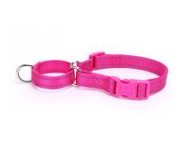 Pimaodog Martingale - Collier réfléchissant pour chien avec boucle à dégagement rapide réglable en nylon pour chiots, chiens de petite, moyenne et grande taille (taille L, rose vif)