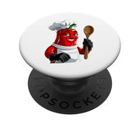 Piment Cuisinière - Design de Cuisine Amusant PopSockets PopGrip Adhésif